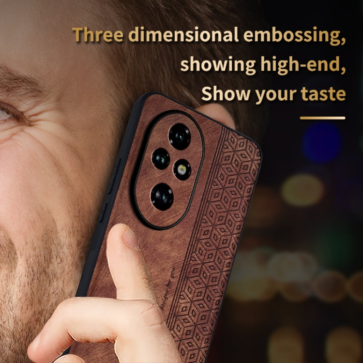 For Honor 200 AZNS 3D Embossed Skin Feel Phone Case(Brown) - Honor Cases by AZNS | Online Shopping UK | buy2fix