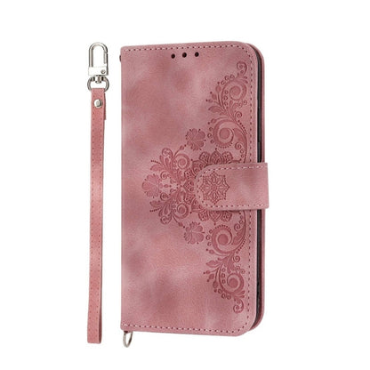 For Google Pixel 9 Skin-feel Flowers Embossed Wallet Leather Phone Case(Pink) - Google Cases by buy2fix | Online Shopping UK | buy2fix