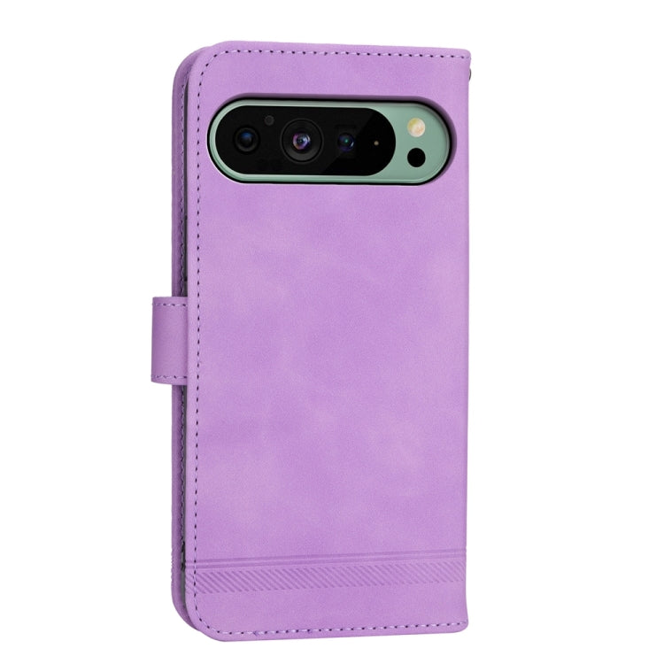 For Google Pixel 9 Dierfeng Dream Line TPU + PU Leather Phone Case(Purple) - Google Cases by buy2fix | Online Shopping UK | buy2fix