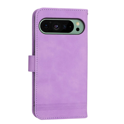 For Google Pixel 9 Dierfeng Dream Line TPU + PU Leather Phone Case(Purple) - Google Cases by buy2fix | Online Shopping UK | buy2fix