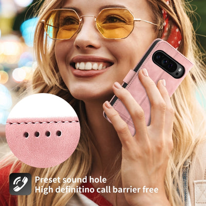 For Google Pixel 9 Pro Dierfeng Dream Line TPU + PU Leather Phone Case(Pink) - Google Cases by buy2fix | Online Shopping UK | buy2fix