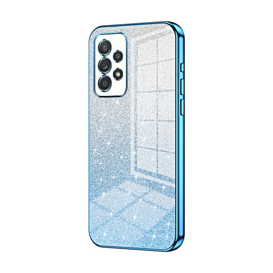 For Samsung Galaxy A52 5G Gradient Glitter Powder Electroplated Phone Case(Blue) - Galaxy Phone Cases by buy2fix | Online Shopping UK | buy2fix