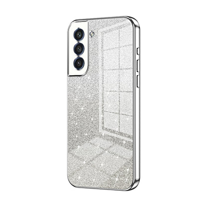 For Samsung Galaxy S21+ 5G Gradient Glitter Powder Electroplated Phone Case(Silver) - Galaxy S21+ 5G Cases by buy2fix | Online Shopping UK | buy2fix