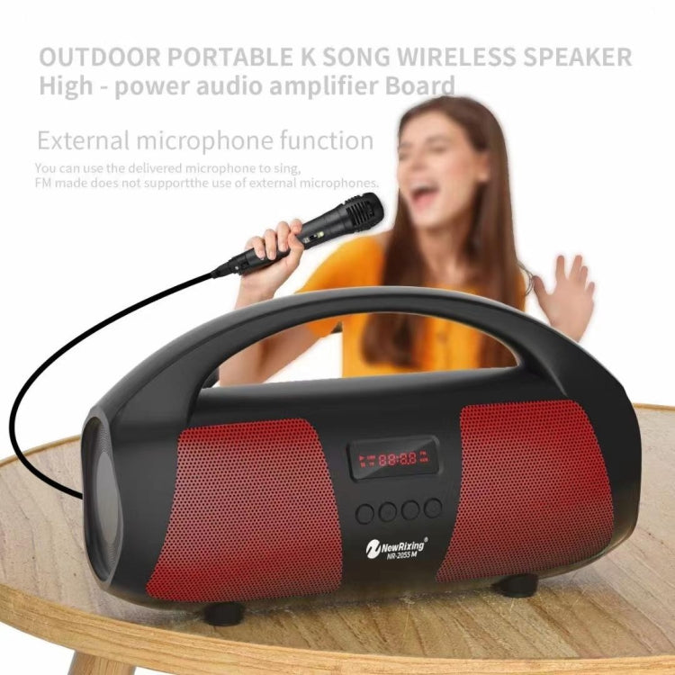 NewRixing NR2055 Wireless Portable TWS Bluetooth Speaker with Microphone(Red) - Desktop Speaker by NewRixing | Online Shopping UK | buy2fix