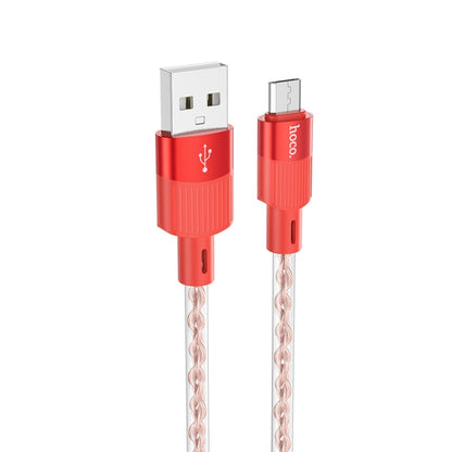 hoco X99 Crystal Junction 2.4A USB to Micro USB Silicone Charging Data Cable, Length:1m(Red) - Micro USB Cable by hoco | Online Shopping UK | buy2fix