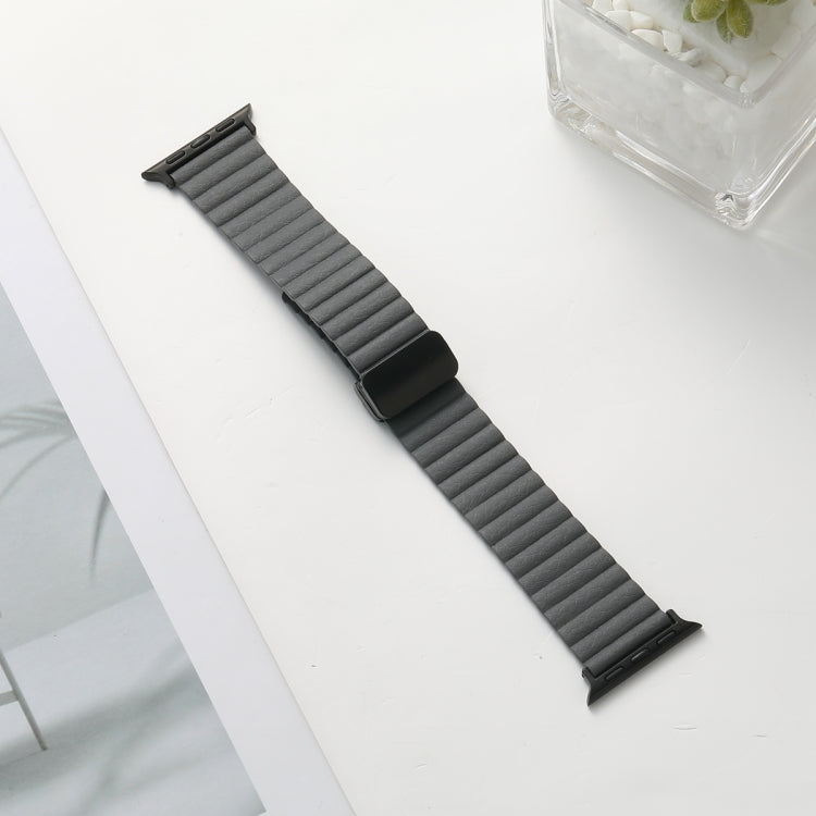 For Apple Watch Ultra 2 49mm Water Ripple Magnetic Folding Buckle Watch Band, Style: Bold Version(Grey) - Watch Bands by buy2fix | Online Shopping UK | buy2fix