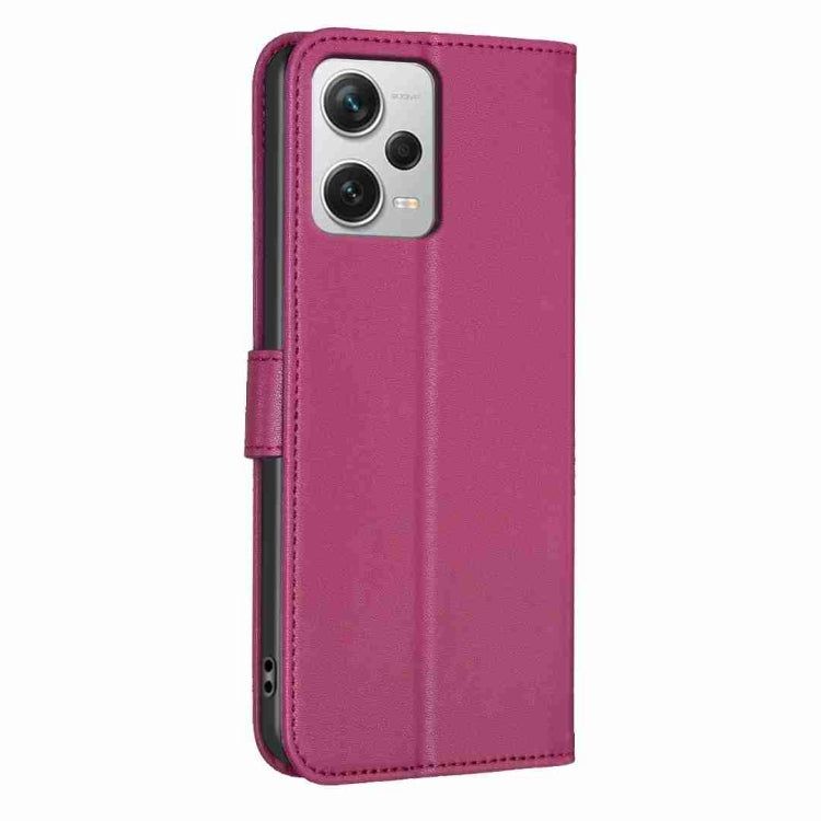 For Xiaomi Redmi Note 12 Pro+ 5G Global Four-leaf Embossed Leather Phone Case(Rose Red) - Xiaomi Cases by buy2fix | Online Shopping UK | buy2fix