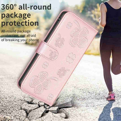 For Xiaomi Redmi Note 13 Pro+ 5G Four-leaf Embossed Leather Phone Case(Pink) - Note 13 Pro+ Cases by buy2fix | Online Shopping UK | buy2fix