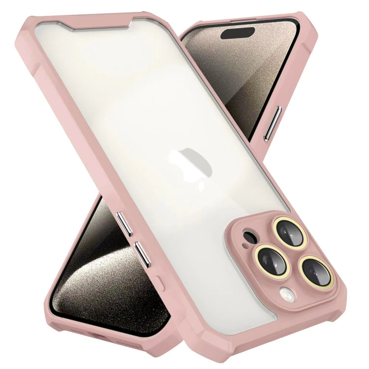 For iPhone 16 Plus Shockproof Acrylic Phone Case with Lens Glass Film(Pink) - iPhone 16 Plus Cases by buy2fix | Online Shopping UK | buy2fix