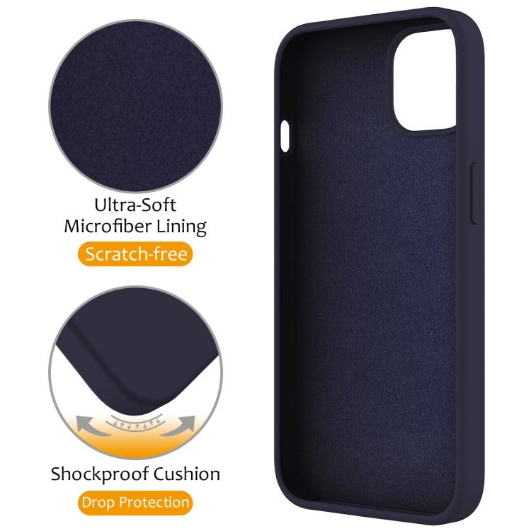 For iPhone 14 Plus MagSafe Magnetic Liquid Silicone Phone Case with Ring Holder(Midnight Blue) - iPhone 14 Plus Cases by buy2fix | Online Shopping UK | buy2fix