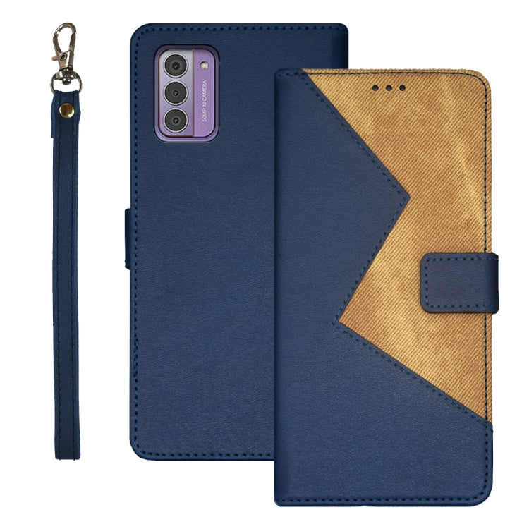 For Nokia G42 5G idewei Two-color Splicing Leather Phone Case(Blue) - Nokia Cases by idewei | Online Shopping UK | buy2fix