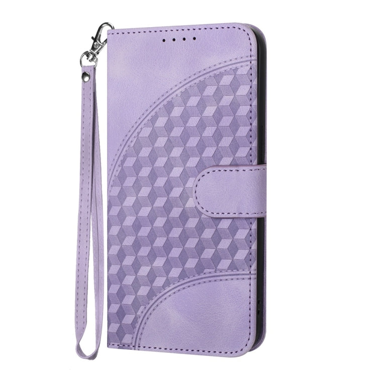 For Motorola Edge 5G 2024 YX0060 Elephant Head Embossed Phone Leather Case with Lanyard(Light Purple) - Motorola Cases by buy2fix | Online Shopping UK | buy2fix