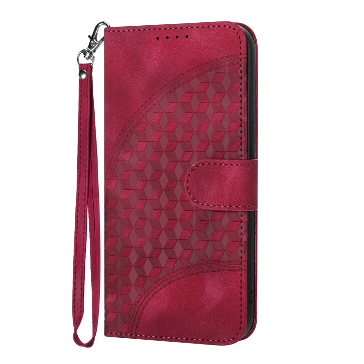 For Google Pixel 9 Pro YX0060 Elephant Head Embossed Phone Leather Case with Lanyard(Rose Red) - Google Cases by buy2fix | Online Shopping UK | buy2fix