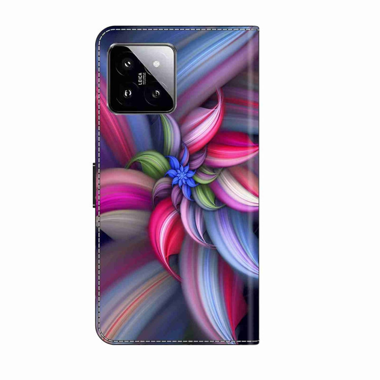 For Xiaomi 14 Crystal 3D Shockproof Protective Leather Phone Case(Colorful Flower) - 14 Cases by buy2fix | Online Shopping UK | buy2fix