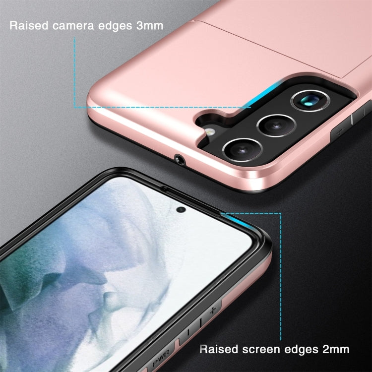 For Samsung Galaxy S25+ 5G Shockproof Armor Phone Case with Card Slot(Rose Gold) - Galaxy S25+ 5G Cases by buy2fix | Online Shopping UK | buy2fix