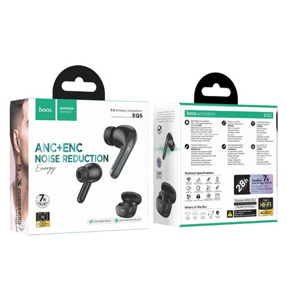 hoco EQ5 True Wireless ANC+ENC Dual Noise Reduction Bluetooth Earphone(Black) - Bluetooth Earphone by hoco | Online Shopping UK | buy2fix