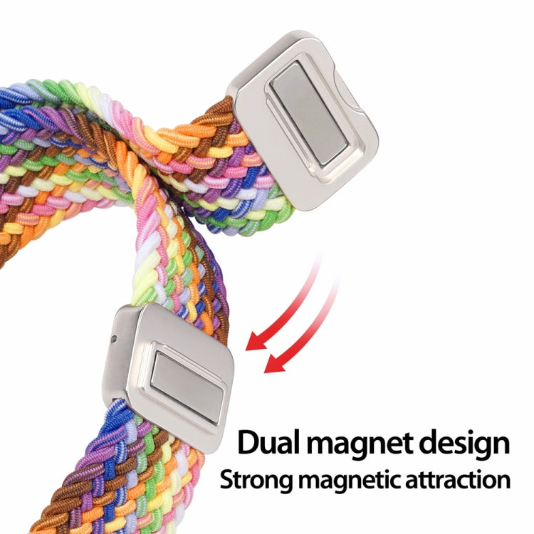 For Apple Watch SE 2023 40mm DUX DUCIS Mixture Pro Series Magnetic Buckle Nylon Braid Watch Band(New Rainbow) - Watch Bands by DUX DUCIS | Online Shopping UK | buy2fix