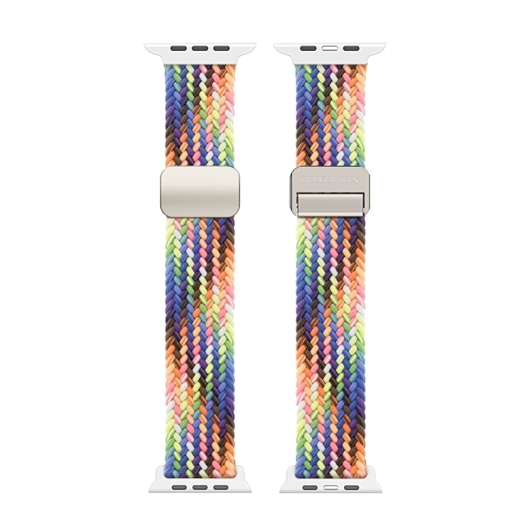 For Apple Watch Series 9 41mm DUX DUCIS Mixture Pro Series Magnetic Buckle Nylon Braid Watch Band(New Rainbow) - Watch Bands by DUX DUCIS | Online Shopping UK | buy2fix