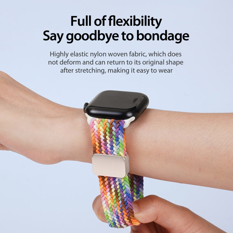 For Apple Watch Series 4 40mm DUX DUCIS Mixture Pro Series Magnetic Buckle Nylon Braid Watch Band(New Rainbow) - Watch Bands by DUX DUCIS | Online Shopping UK | buy2fix