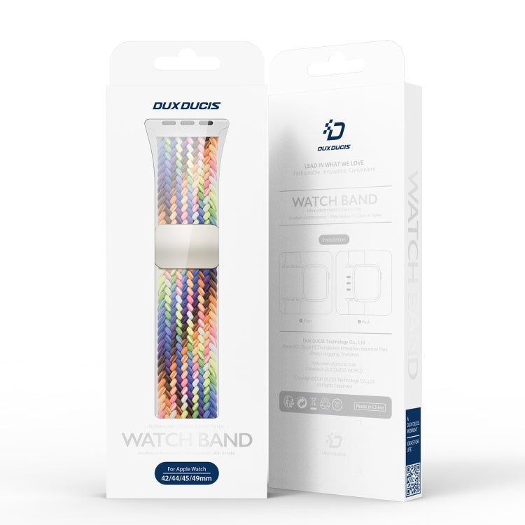 For Apple Watch 42mm DUX DUCIS Mixture Pro Series Magnetic Buckle Nylon Braid Watch Band(New Rainbow) - Watch Bands by DUX DUCIS | Online Shopping UK | buy2fix