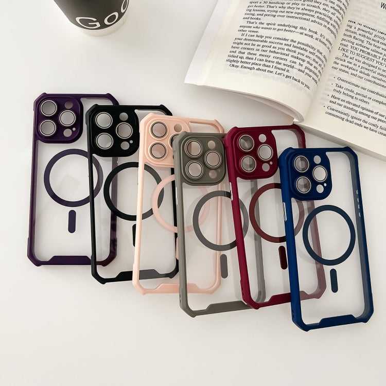 For iPhone 12 Pro Colorful Two-Color Lens Film MagSafe Magnetic Horn Acrylic+TPU Case(Black) - iPhone 12 / 12 Pro Cases by buy2fix | Online Shopping UK | buy2fix