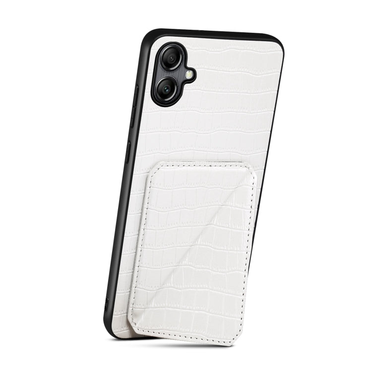 For Samsung Galaxy A70 Denior Imitation Crocodile Leather Back Phone Case with Holder(White) - Galaxy Phone Cases by Denior | Online Shopping UK | buy2fix