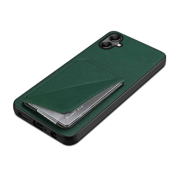 For Samsung Galaxy A24 Denior Imitation Calf Leather Back Phone Case with Holder(Green) - Galaxy Phone Cases by Denior | Online Shopping UK | buy2fix