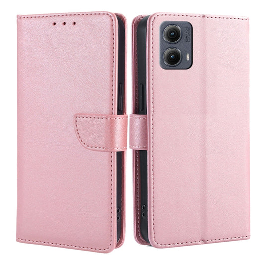 For Motorola Edge 5G 2024 Calf Texture Buckle Flip Leather Phone Case(Rose Gold) - Motorola Cases by buy2fix | Online Shopping UK | buy2fix