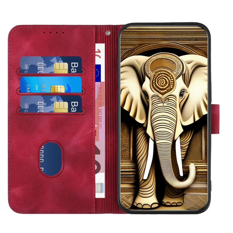 For Samsung Galaxy Note20 YX0060 Elephant Head Embossed Phone Leather Case with Lanyard(Rose Red) - Galaxy Note20 Cases by buy2fix | Online Shopping UK | buy2fix