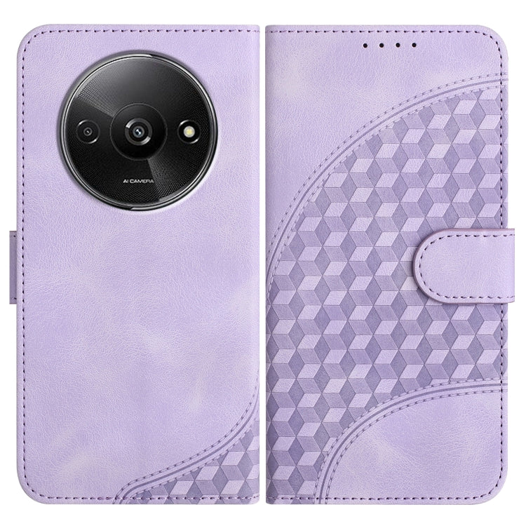 For Xiaomi Redmi A3 YX0060 Elephant Head Embossed Phone Leather Case with Lanyard(Light Purple) - Xiaomi Cases by buy2fix | Online Shopping UK | buy2fix