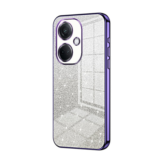 For OPPO K11 Gradient Glitter Powder Electroplated Phone Case(Purple) - OPPO Cases by buy2fix | Online Shopping UK | buy2fix