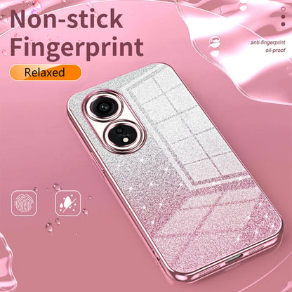 For OPPO Reno8 T 5G Gradient Glitter Powder Electroplated Phone Case(Gold) - OPPO Cases by buy2fix | Online Shopping UK | buy2fix