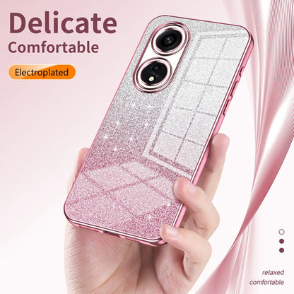 For OPPO Reno11 Global Gradient Glitter Powder Electroplated Phone Case(Silver) - Reno11 Cases by buy2fix | Online Shopping UK | buy2fix