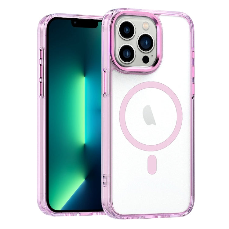 For iPhone 13 Pro Max MagSafe Magnetic Clear Phone Case(Pink) - iPhone 13 Pro Max Cases by buy2fix | Online Shopping UK | buy2fix