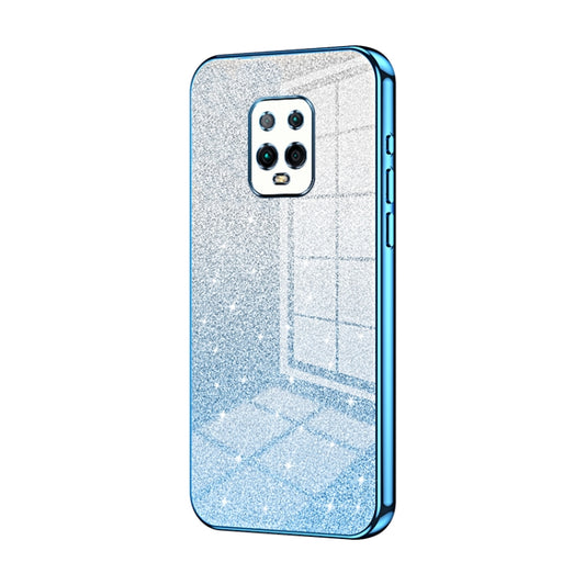 For Xiaomi Redmi 10X Pro 5G Gradient Glitter Powder Electroplated Phone Case(Blue) - Xiaomi Cases by buy2fix | Online Shopping UK | buy2fix