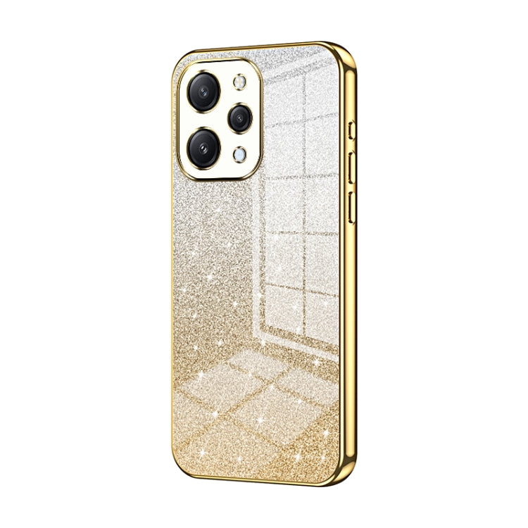 For Xiaomi Redmi 12 / Redmi Note 12R Gradient Glitter Powder Electroplated Phone Case(Gold) - Xiaomi Cases by buy2fix | Online Shopping UK | buy2fix