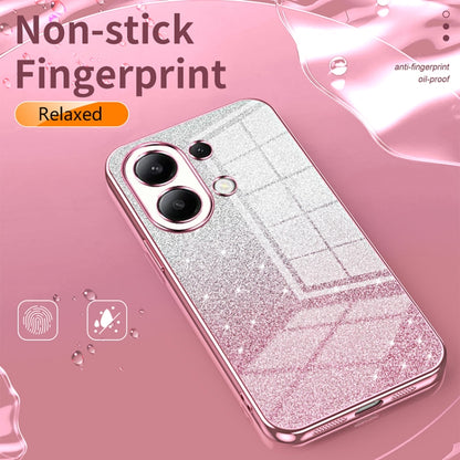 For Xiaomi Redmi Note 13 4G Gradient Glitter Powder Electroplated Phone Case(Silver) - Note 13 Cases by buy2fix | Online Shopping UK | buy2fix