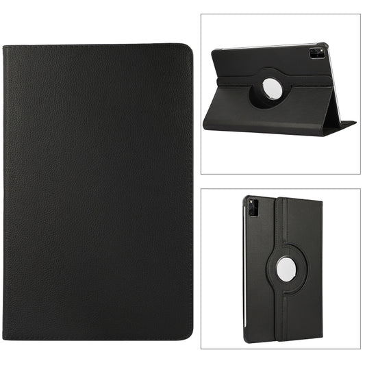 For Lenovo Tab M11 / Xiaoxin Pad 11 2024 360 Degree Rotation Litchi Texture Leather Tablet Case(Black) - Lenovo by buy2fix | Online Shopping UK | buy2fix