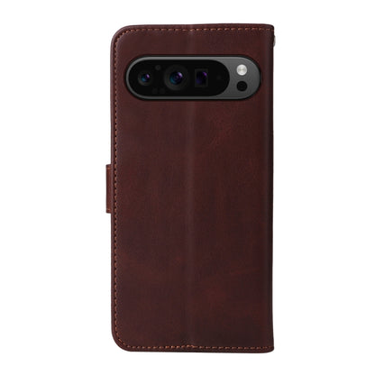 For Google Pixel 9 Pro Classic Calf Texture Flip Leather Phone Case(Brown) - Google Cases by buy2fix | Online Shopping UK | buy2fix