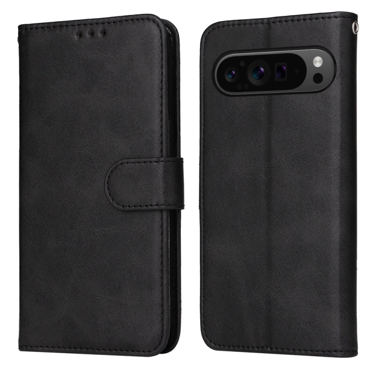 For Google Pixel 9 Pro Classic Calf Texture Flip Leather Phone Case(Black) - Google Cases by buy2fix | Online Shopping UK | buy2fix