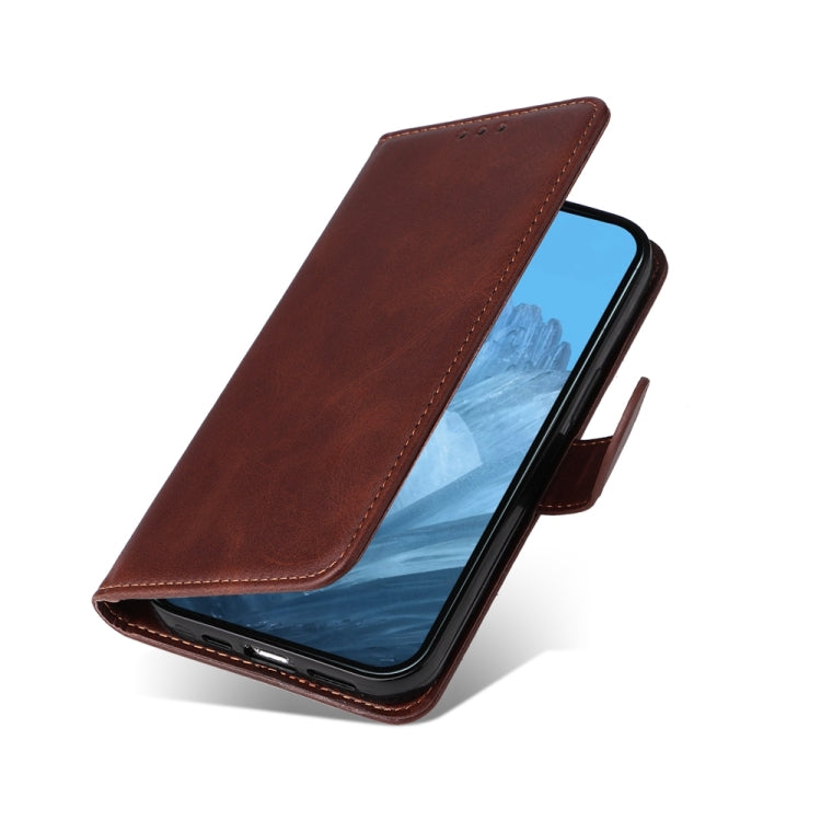 For Google Pixel 9 Classic Calf Texture Flip Leather Phone Case(Brown) - Google Cases by buy2fix | Online Shopping UK | buy2fix