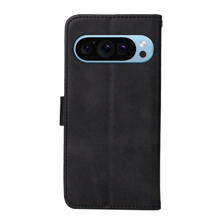 For Google Pixel 9 Classic Calf Texture Flip Leather Phone Case(Black) - Google Cases by buy2fix | Online Shopping UK | buy2fix