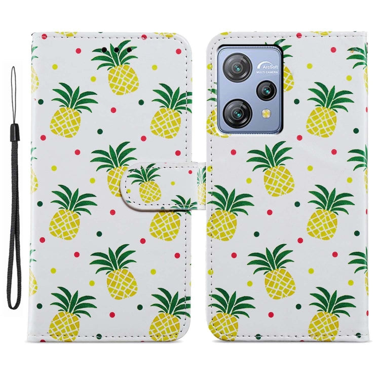 For Blackview A53 Pro Painted Pattern Horizontal Flip Leather Phone Case(Pineapple) - More Brand by buy2fix | Online Shopping UK | buy2fix