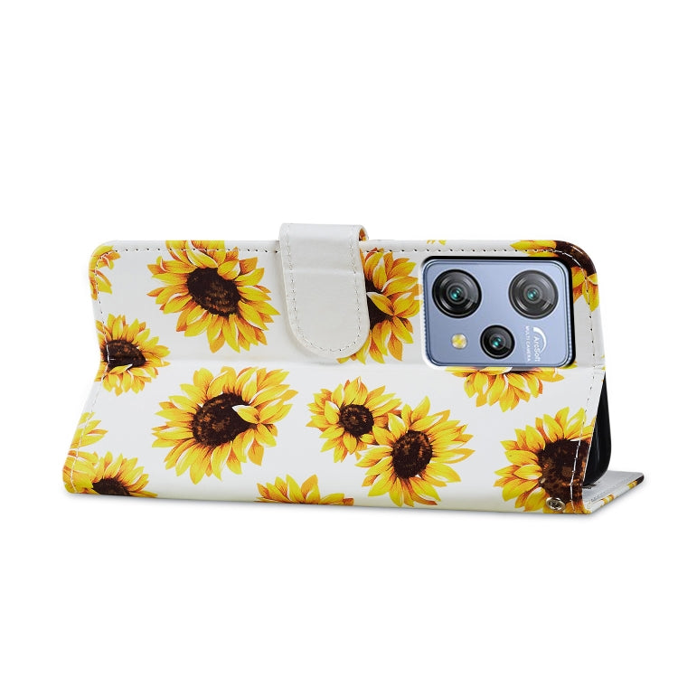 For Blackview A53 Pro Painted Pattern Horizontal Flip Leather Phone Case(Sunflower) - More Brand by buy2fix | Online Shopping UK | buy2fix