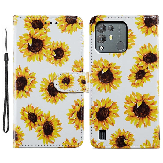 For Blackview A55 Pro Painted Pattern Horizontal Flip Leather Phone Case(Sunflower) - More Brand by buy2fix | Online Shopping UK | buy2fix