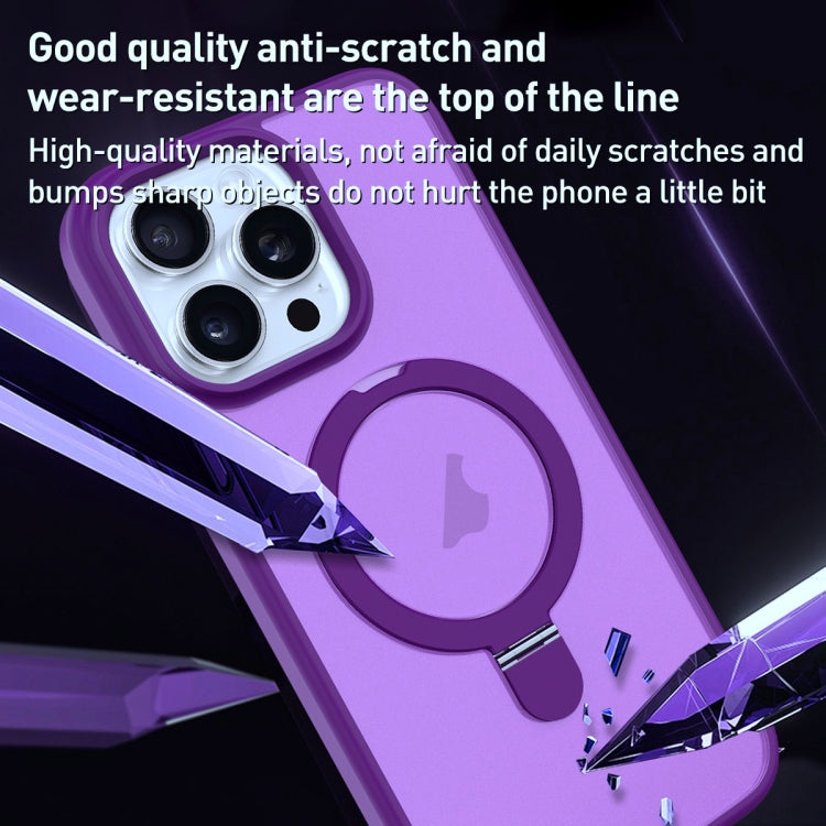 For iPhone 13 MagSafe Magnetic Holder Phone Case(Dark Purple) - iPhone 13 Cases by buy2fix | Online Shopping UK | buy2fix