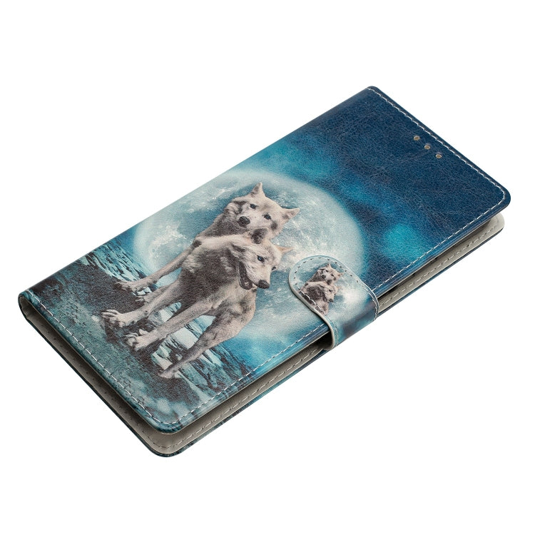 For Blackview A53 Pro Colored Drawing Leather Phone Case(Twin Wolves) - More Brand by buy2fix | Online Shopping UK | buy2fix