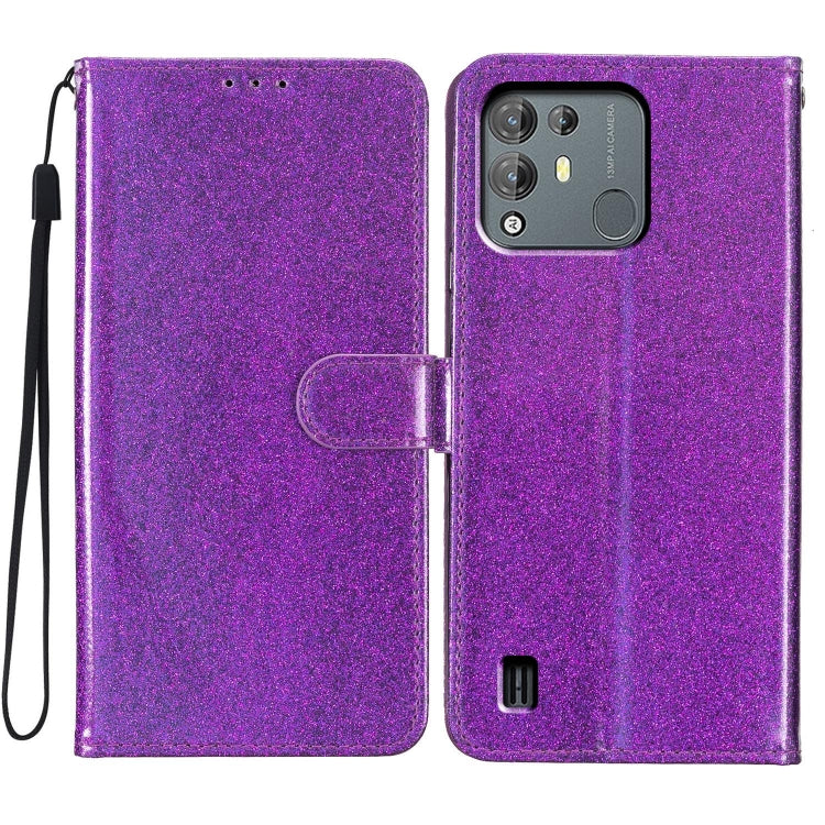 For Blackview A55 Pro Glitter Powder Flip Leather Phone Case(Purple) - More Brand by buy2fix | Online Shopping UK | buy2fix