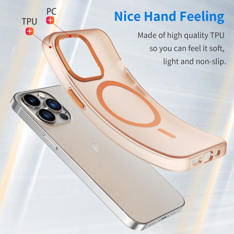 For iPhone 13 Pro MagSafe Frosted Translucent TPU + PC Full Coverage Phone Case(Orange) - iPhone 13 Pro Cases by buy2fix | Online Shopping UK | buy2fix