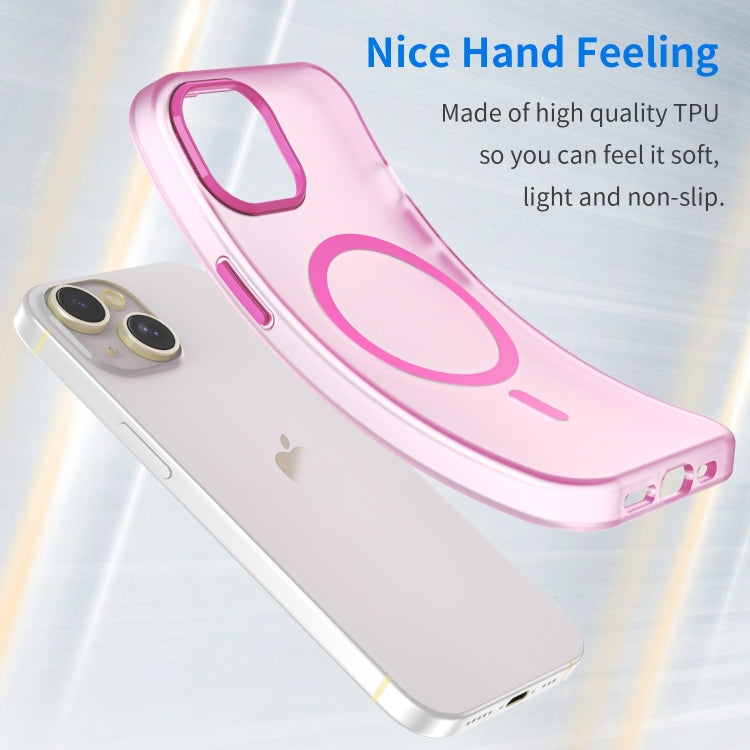 For iPhone 16 MagSafe Frosted Translucent TPU + PC Full Coverage Phone Case(Pink) - iPhone 16 Cases by buy2fix | Online Shopping UK | buy2fix